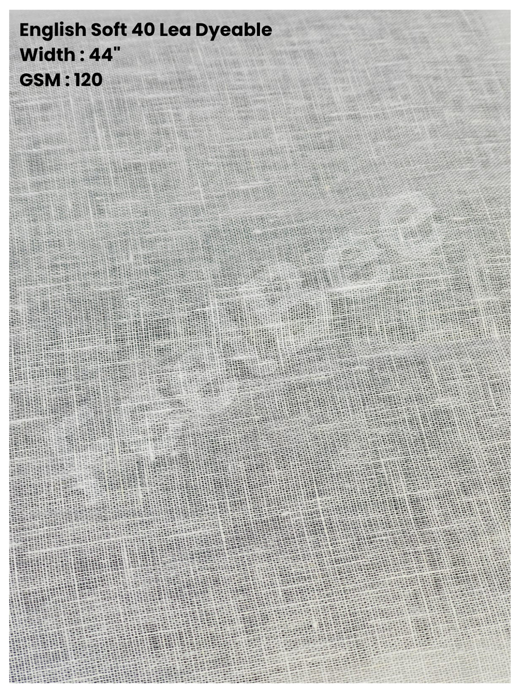 English Soft Linen Dyeable Fabric (120 GSM) – 44" Width