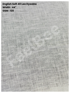English Soft Linen Dyeable Fabric (120 GSM) – 44" Width