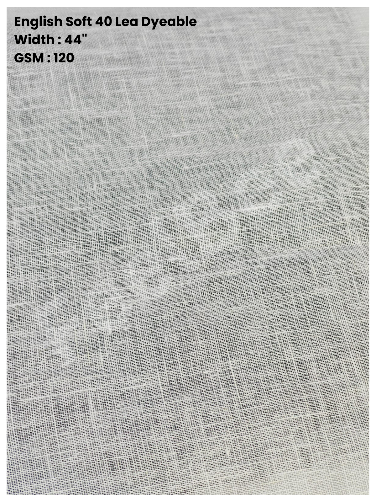 English Soft Linen Dyeable Fabric (120 GSM) – 44" Width