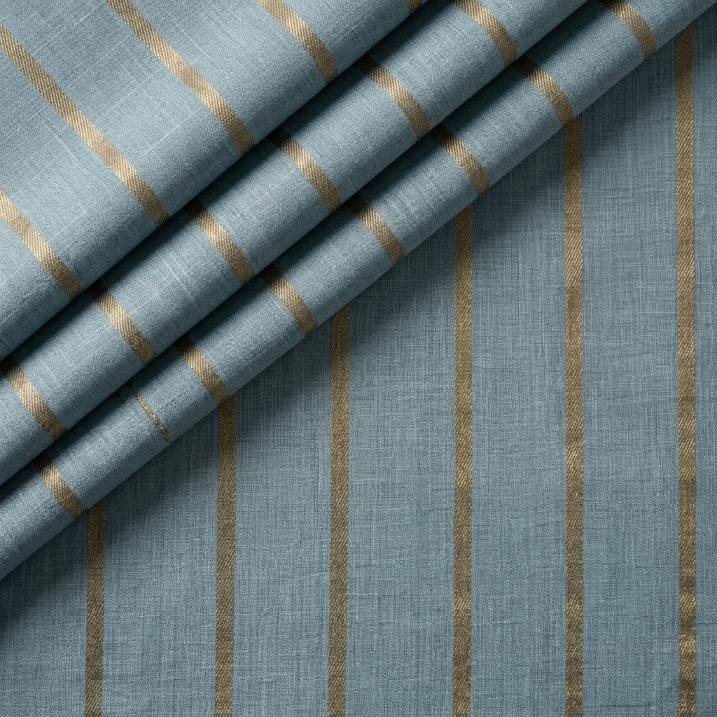 Powder Blue 60 Linen Kasab Strips- E