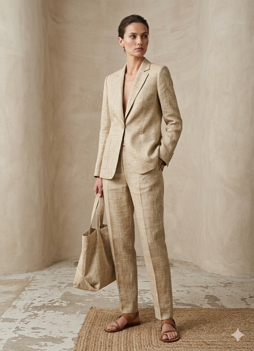 Soft Textured Pure Linen Fabric-C
