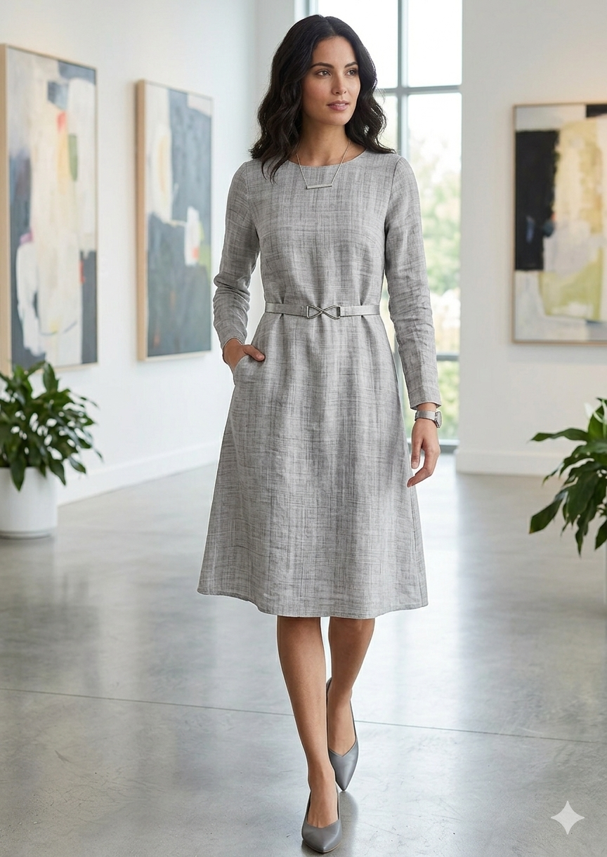 Soft Textured Pure Linen Fabric-E