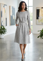 Soft Textured Pure Linen Fabric-E