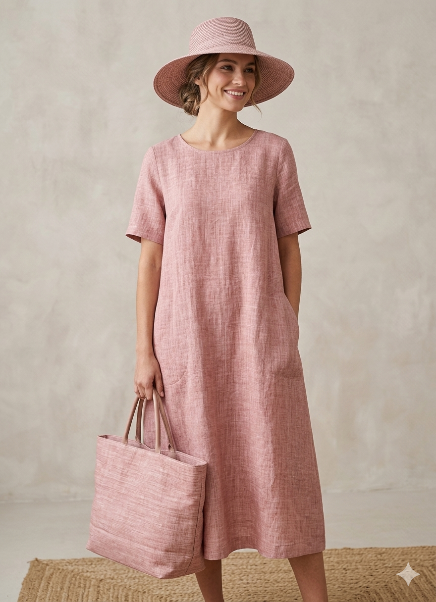 Soft Textured Pure Linen Fabric-G