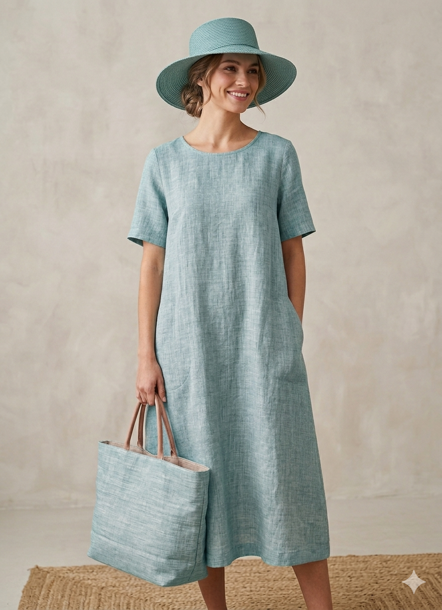 Soft Textured Pure Linen Fabric-F