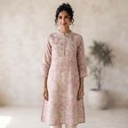 Textured Pure Linen With Self Embroidery